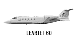 Picture shows a Learjet 60 private jet operated by FAI rent-a-jet