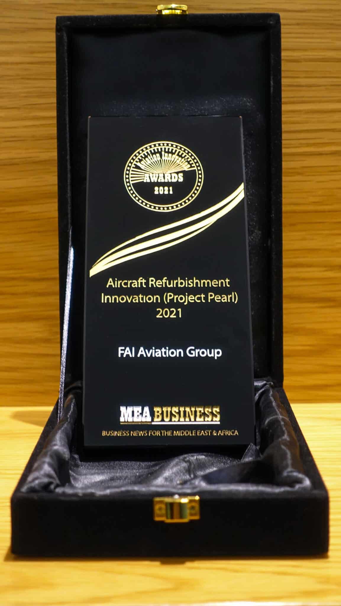 Volker Lemke, head of FAI's Air Ambulance Division with the award